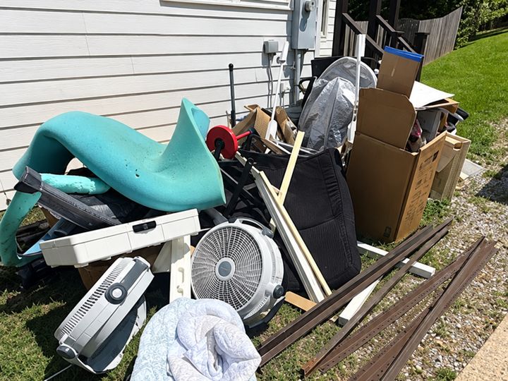 Household furniture and junk set out for Grizzly to haul off
